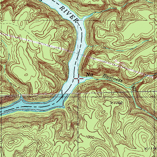 Topographic Map of No Business Branch, KY