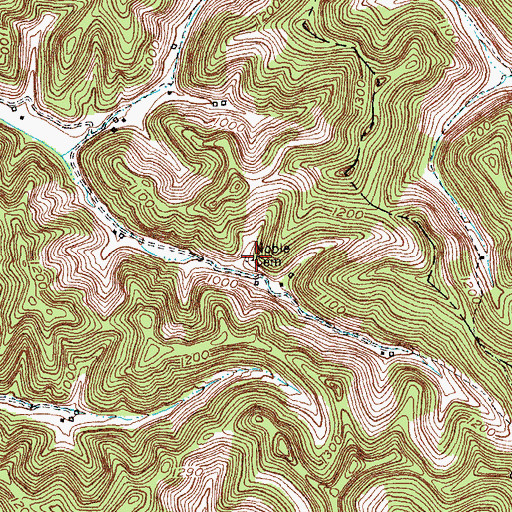 Topographic Map of Noble Cemetery, KY