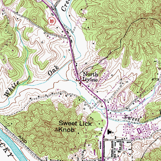 Topographic Map of North Irvine, KY