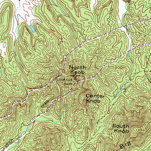 Topographic Map of North Knob, KY