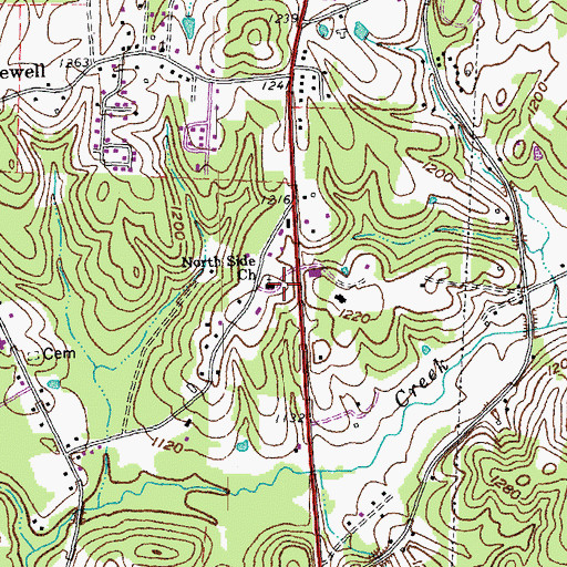 Topographic Map of North Side Church, KY