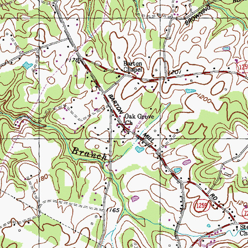 Topographic Map of Oak Grove Church, KY