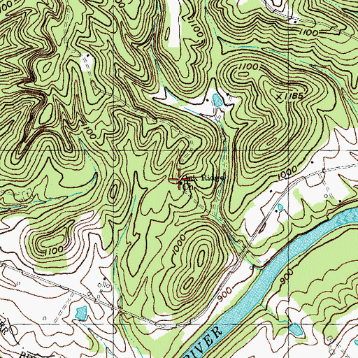 Topographic Map of Oak Ridge Church, KY