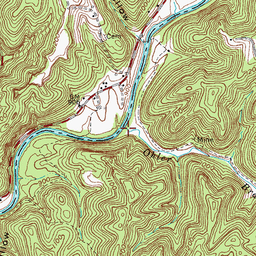 Topographic Map of Ohler Branch, KY
