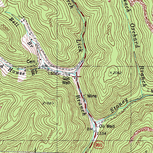 Topographic Map of Old House Branch, KY