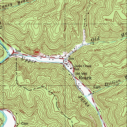 Topographic Map of Old House Branch, KY