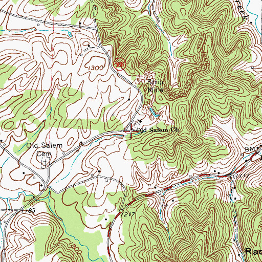 Topographic Map of Old Salem Missionary Baptist Church, KY