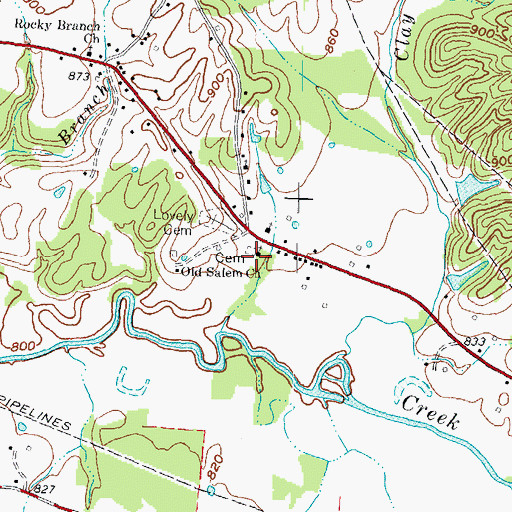 Topographic Map of Old Salem Church, KY