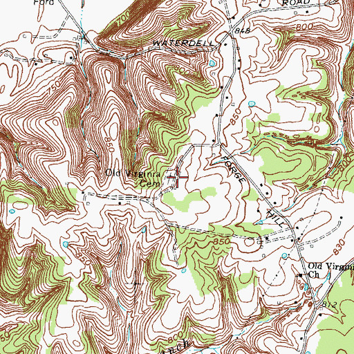 Topographic Map of Old Virginia Cemetery, KY