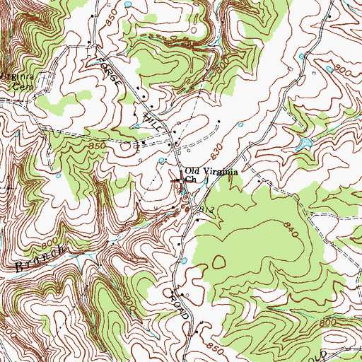 Topographic Map of Old Virginia Church, KY