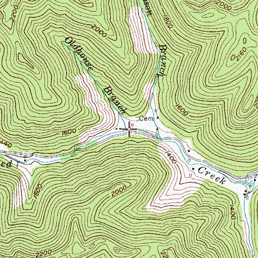 Topographic Map of Oldhouse Branch, KY