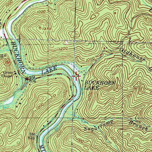 Topographic Map of Oldhouse Branch, KY
