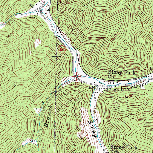 Topographic Map of Oldhouse Branch, KY