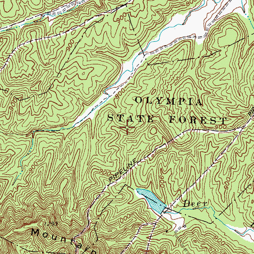 Topographic Map of Olympia State Forest, KY