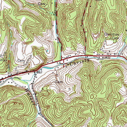 Topographic Map of Open Fork, KY