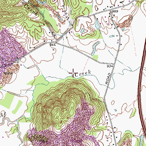 Topographic Map of Opossum Creek, KY