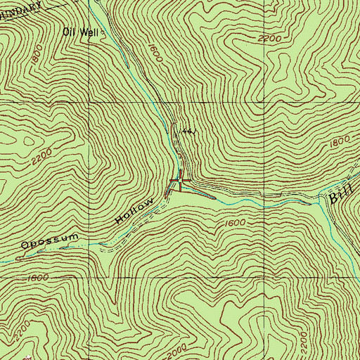 Topographic Map of Opossum Hollow, KY