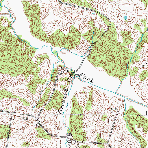 Topographic Map of Orchard Creek, KY