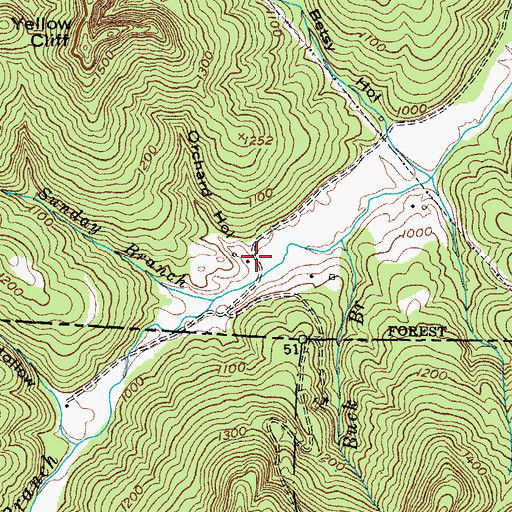 Topographic Map of Orchard Hollow, KY
