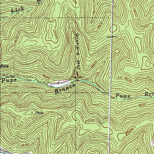 Topographic Map of Orchard Hollow, KY