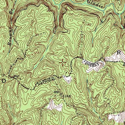 Topographic Map of Osborne Bend Ridge, KY