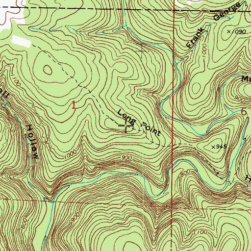 Topographic Map of Long Point, AR