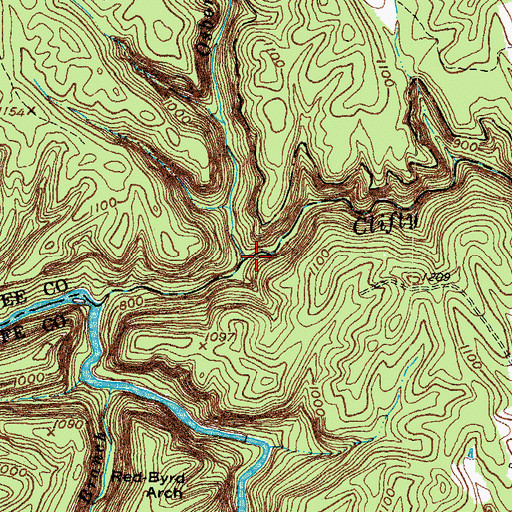 Topographic Map of Osborne Branch, KY