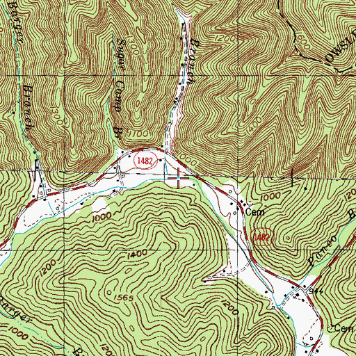 Topographic Map of Otter Branch, KY
