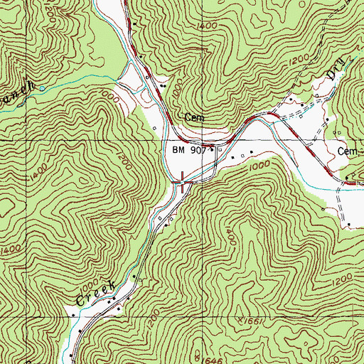 Topographic Map of Otter Creek, KY
