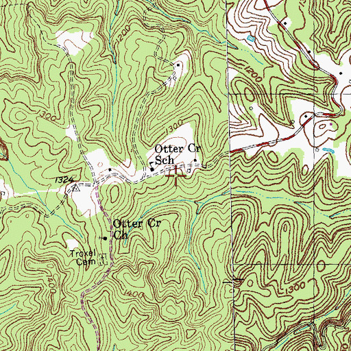 Topographic Map of Otter Creek School, KY