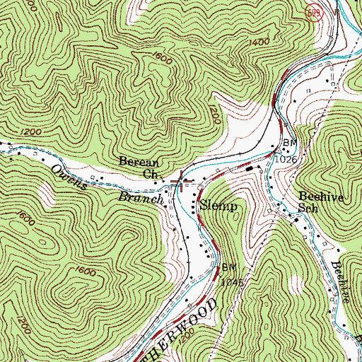 Topographic Map of Owens Branch, KY
