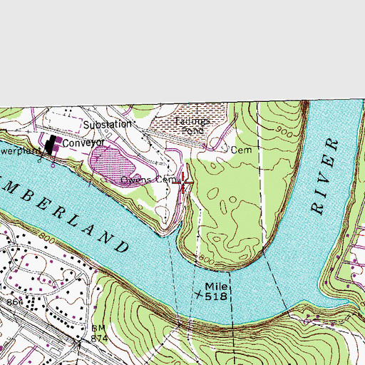 Topographic Map of Owens Cemetery, KY