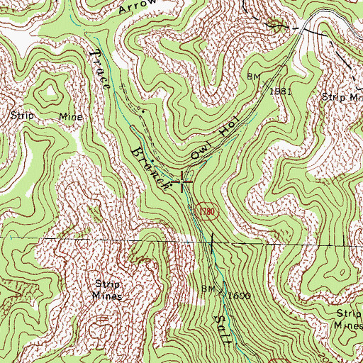 Topographic Map of Owl Hollow, KY