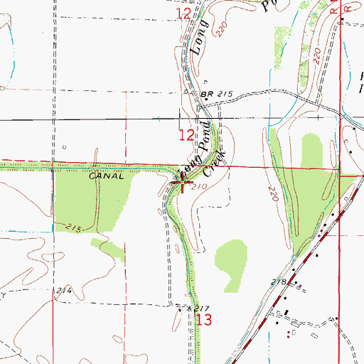 Topographic Map of Long Pond Creek, AR