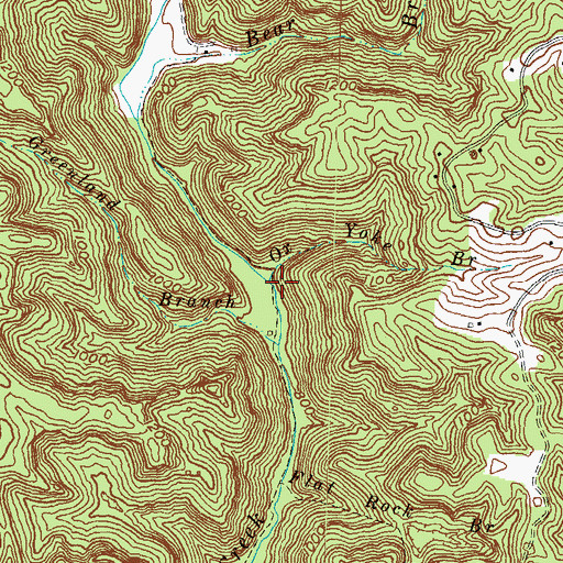 Topographic Map of Ox Yoke Branch, KY