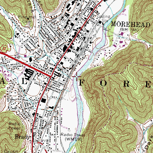 Topographic Map of Oxley Branch, KY