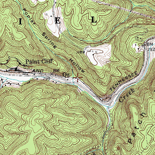 Topographic Map of Oz, KY
