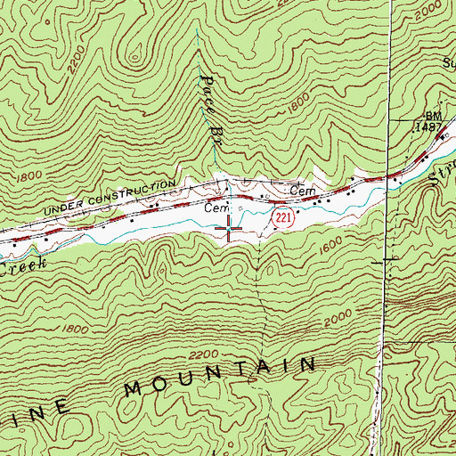 Topographic Map of Pace Branch, KY