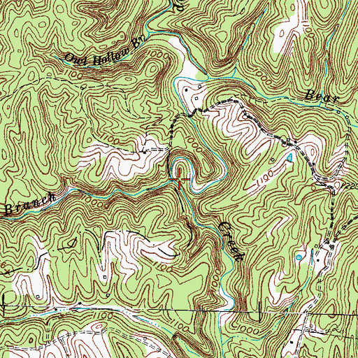 Topographic Map of Page Branch, KY