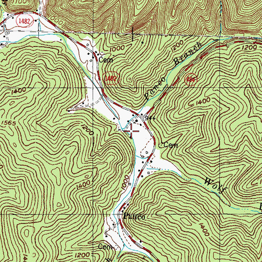 Topographic Map of Panco Branch, KY