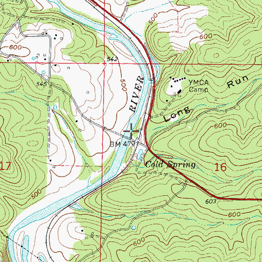 Topographic Map of Long Run Hollow, AR