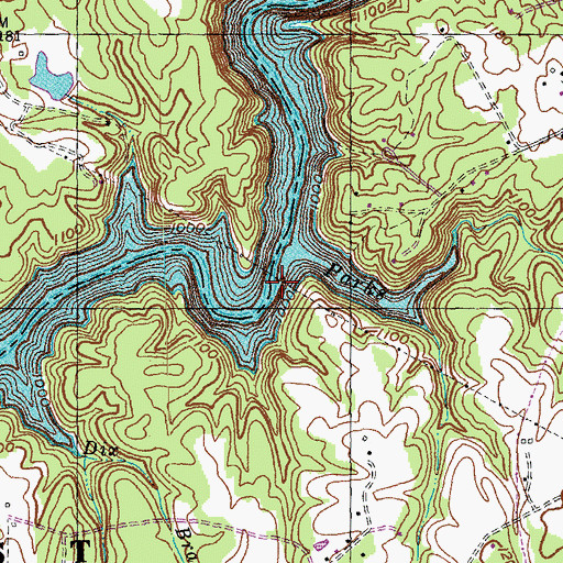 Topographic Map of Parks Branch, KY