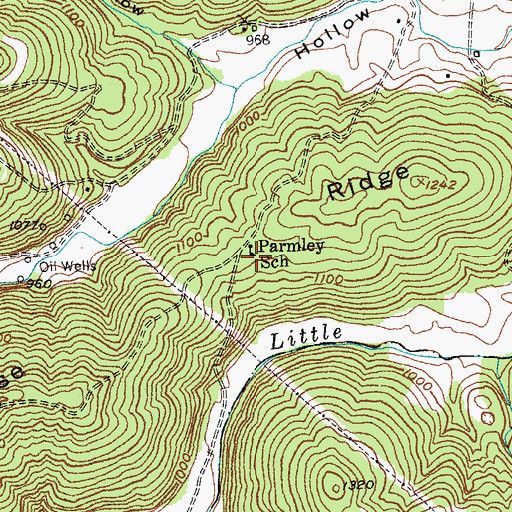 Topographic Map of Parmley School, KY