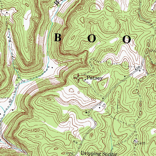Topographic Map of Patsey, KY