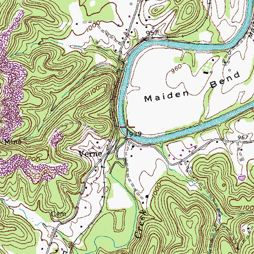 Topographic Map of Patterson Creek, KY