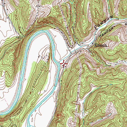 Topographic Map of Pawpaw Creek, KY
