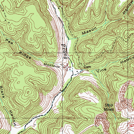 Topographic Map of Pea Ridge Hollow, KY