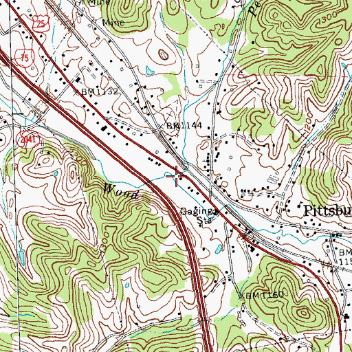 Topographic Map of Peacock Branch, KY