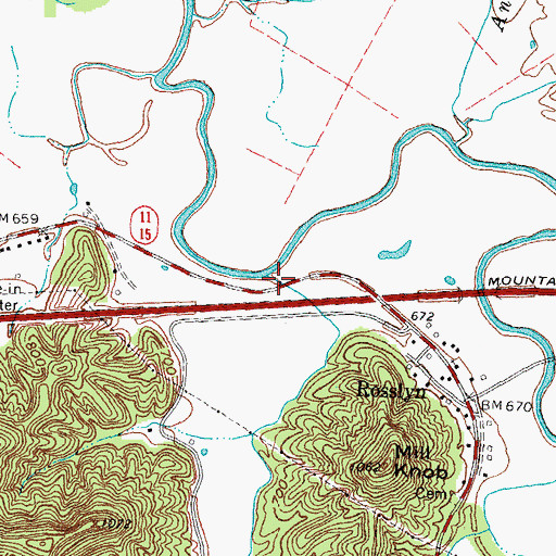 Topographic Map of Pecks Creek, KY