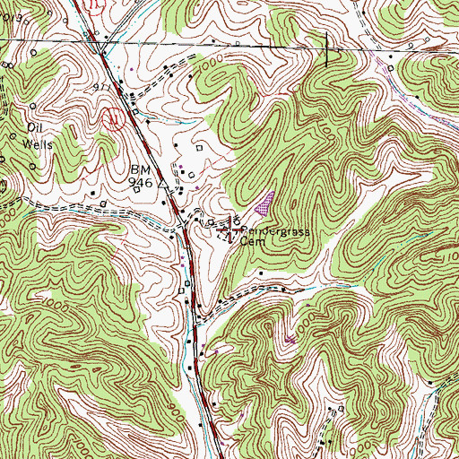 Topographic Map of Pendergrass Cemetery, KY
